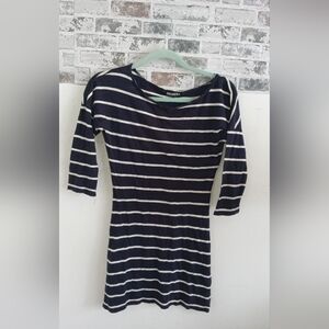 Blue  and White Striped Top